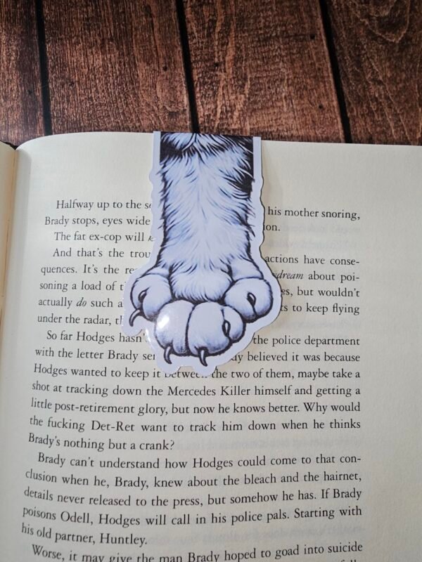 White Cat Paw Magnetic Bookmark