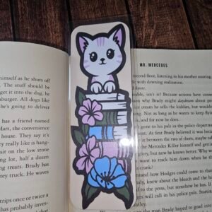 Cat and Books Bookmark