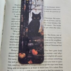 Autumn Black Cat Bookmark 1