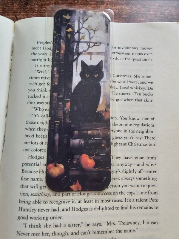 Autumn Black Cat Bookmark 1