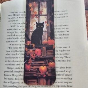 Autumn Black Cat Bookmark 2