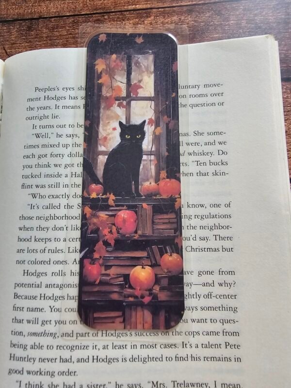 Autumn Black Cat Bookmark 2