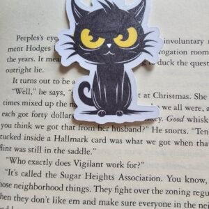 Angry Black Cat Magnetic Bookmark