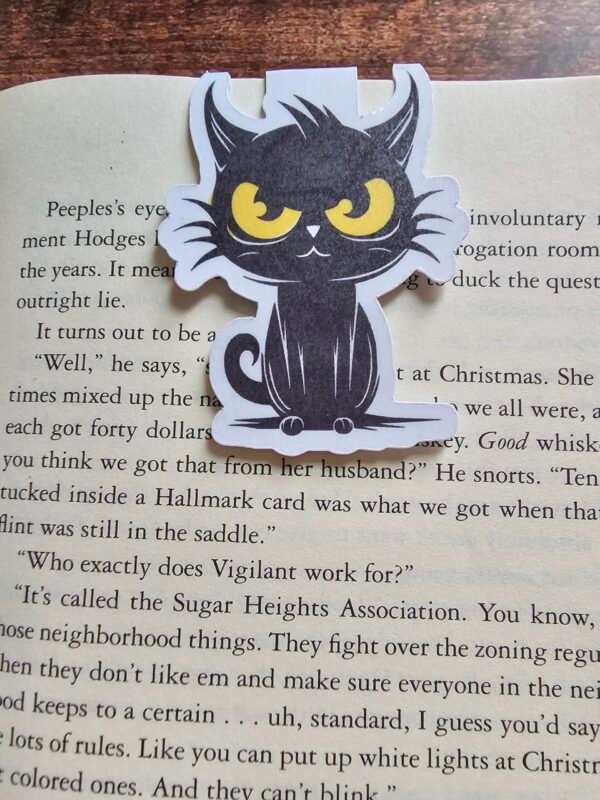 Angry Black Cat Magnetic Bookmark