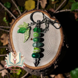 Beaded Keychain Leaves Charm