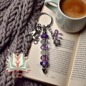 Beadable Keychain Purple Bow